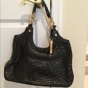 Cole Haan black patent satchel